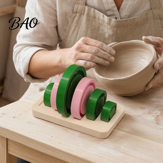 Pottery Class Practice Equipment Foot Ring Tools Set, 6 Sizes Clay Base Aligner Templates, Handmade Set Shaping for Ceramic Mugs Bowls Vases,