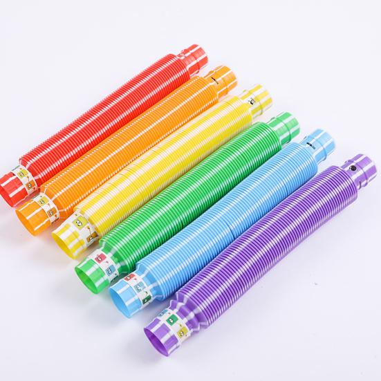 Fidget Pipe Toy Flexible DIY Stretchable Colorful Glowing Tube Relieve Boredom Adjustable LED Telescopic Tube