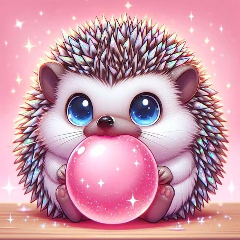 5D Elmas Boyama Tam Kare Hayvan Kirpi Köpek Rhinestone Resim Elmas Nakış Çapraz Dikiş Ev Dekorasyonu Hediye