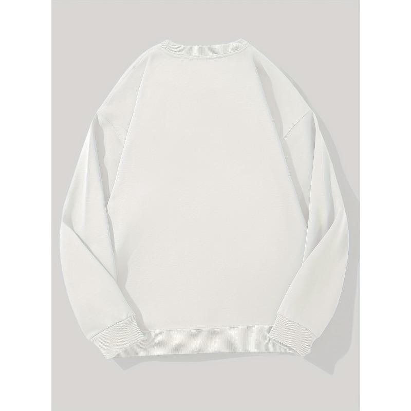 Black with White Loose Fit Casual Crewneck Sweater for DIY, Handyman Gifts, Casual Attire (Machine Washable)