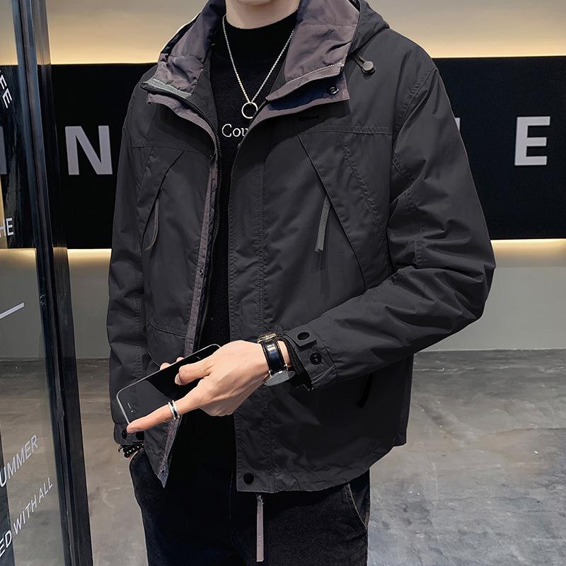 

Men s Trendy Windbreaker: Spring/Summer 2026 Casual Hooded Jacket 3XL (recommended for up to 185 lbs) чорний
