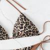 2025 Leopard Print Lace-Up Bikini - New European & American Swimwear