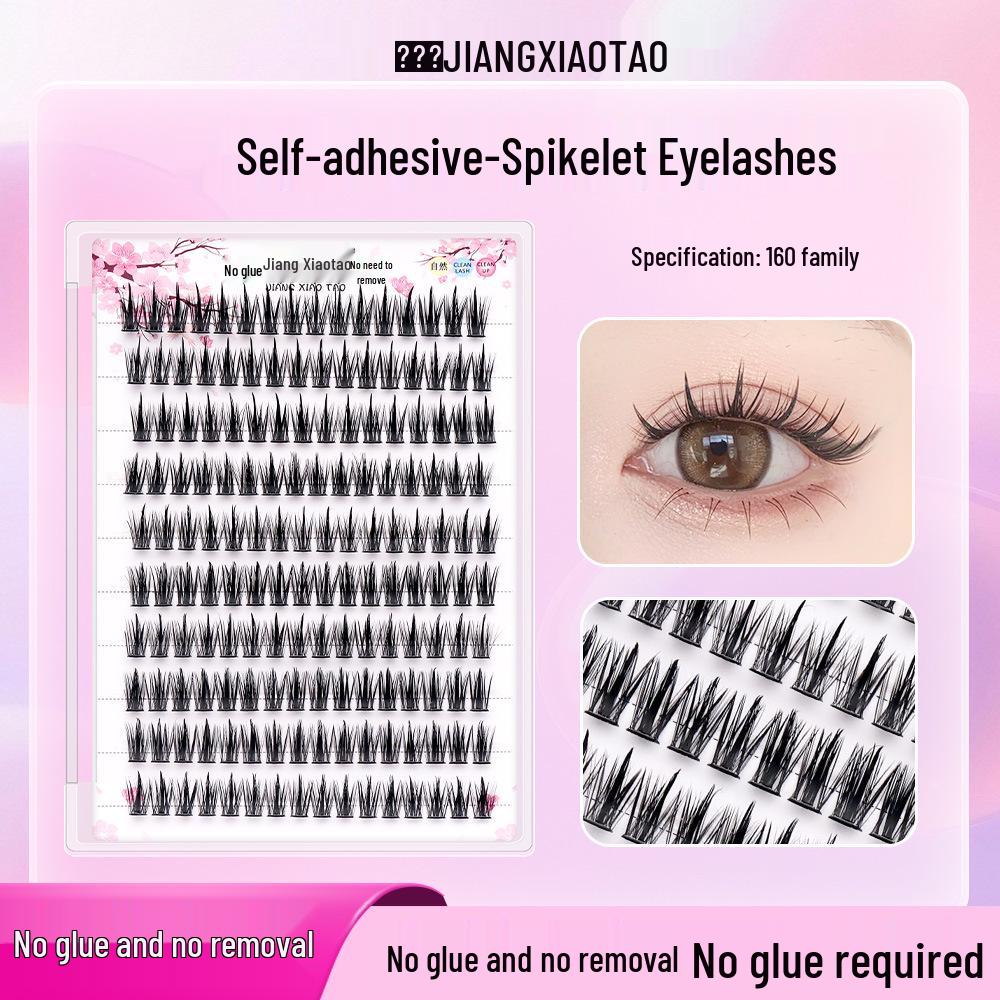 ACE Klebefreie Selbstklebende Cartoon-Büschelfalsche Wimpern - Natürlich, Faules Tragen