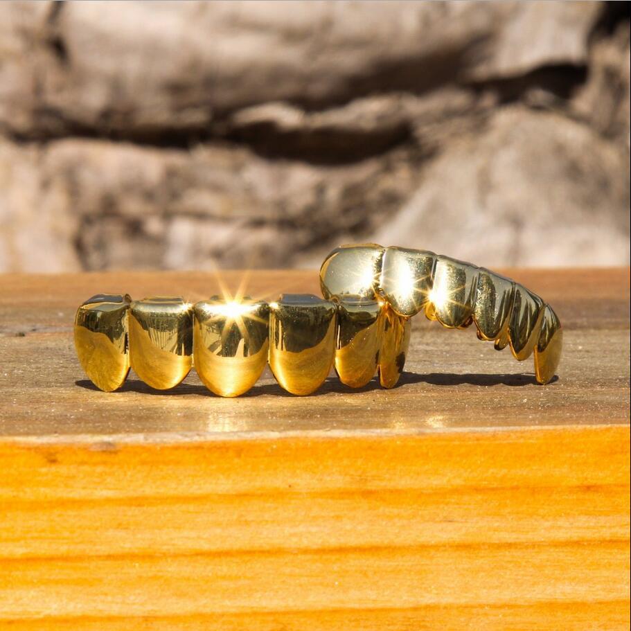 Europejski Gorący Produkt: Pozłacane prawdziwym złotem Hip Hopowe Kły Ochraniacz na zęby Grillz Dekoracja