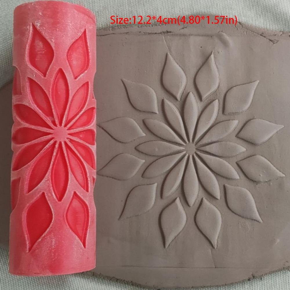 DIY Clay Tile Roller Pottery Tools Creative 3D Printed Clay Texture Rollers Handmade Handicrafts