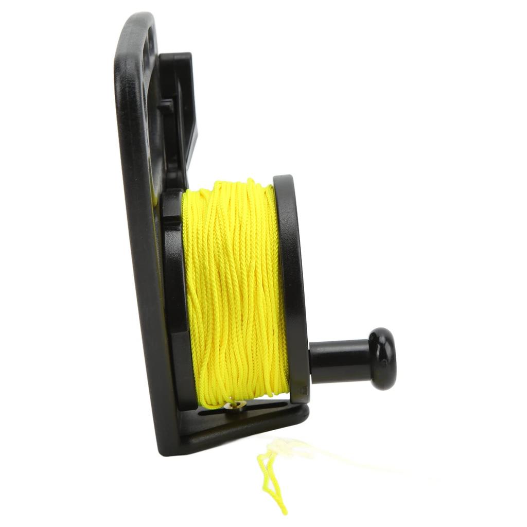 Scuba Diving Reel Portable Diving Handle Reel with Thumb Stopper for Snorkeling (Black Wheel)