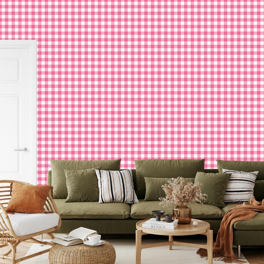 Wallpaper Fabric Pattern Powder Pink and White, Subtle Detail 50x1000