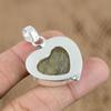 Gift For Her 925 Sterling Silver Natural Black Rutile Gemstone Pendant Heart