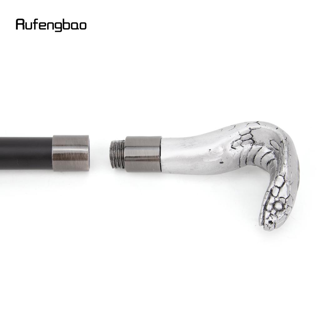 White Resin Snake Cobra Head Walking Cane Fashion Decorative Steel Stick Gentleman Elegant Cosplay Cane Knob Crosier 95cm