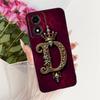 For Motorola Moto E14 Royal Crown Initial Letter Couple Phone Case For Moto E14 Black Silicon Soft Cases