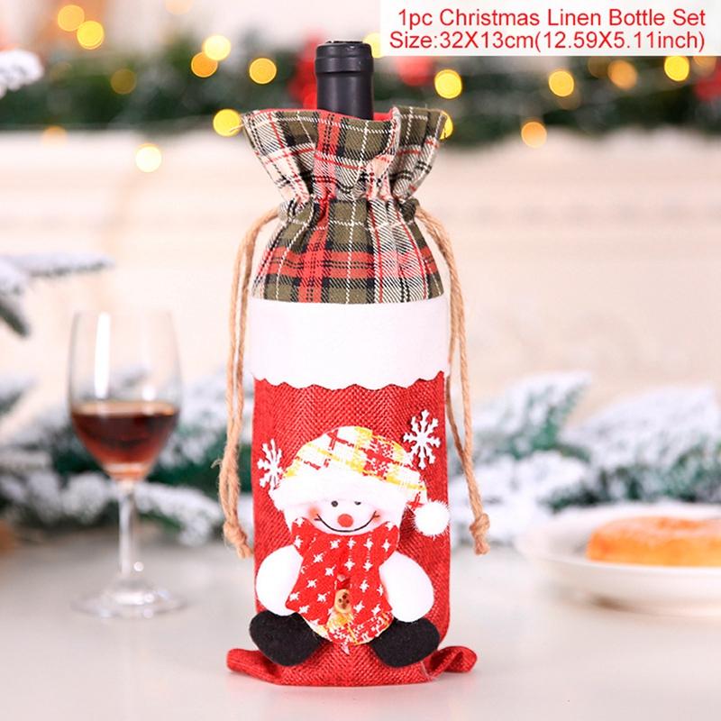 Christmas Wine Bottle Cover Merry Christmas Decorations For Home Christmas Ornament Xmas Table Decor New Year 2026 Navidad Gift