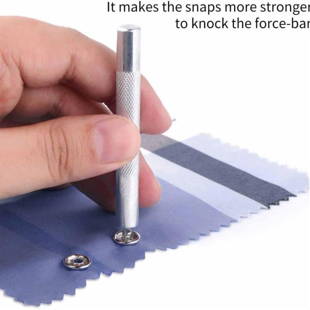 Metal Snap Buttons Kit with Snap Pliers Tool,10 Colors Hollow & Solid Prong Snap Fasteners for Clothing,100PCS Invisible Seamless Buckles Snap Tool