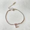JXJ Jewelry 18k Gold Plated Stainless Steel Letter Pendant Knot Style Trendy Charm Bracelet for Anniversaries