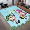 The Fairly OddParents Flannel Pattern Square Carpet,Area Rug,Carpet Rug for Living Room Bedroom Sofa Playroom Decor,Non-slip Floor Mat