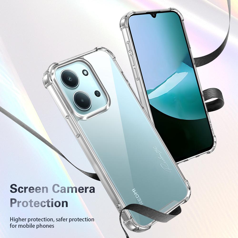 KEYSION Vier-Ecken Stoßfestes Transparentes Case für Redmi 15C 171mm Weiches TPU+PC Klare Handy-Rückseite für Xiaomi POCO C85