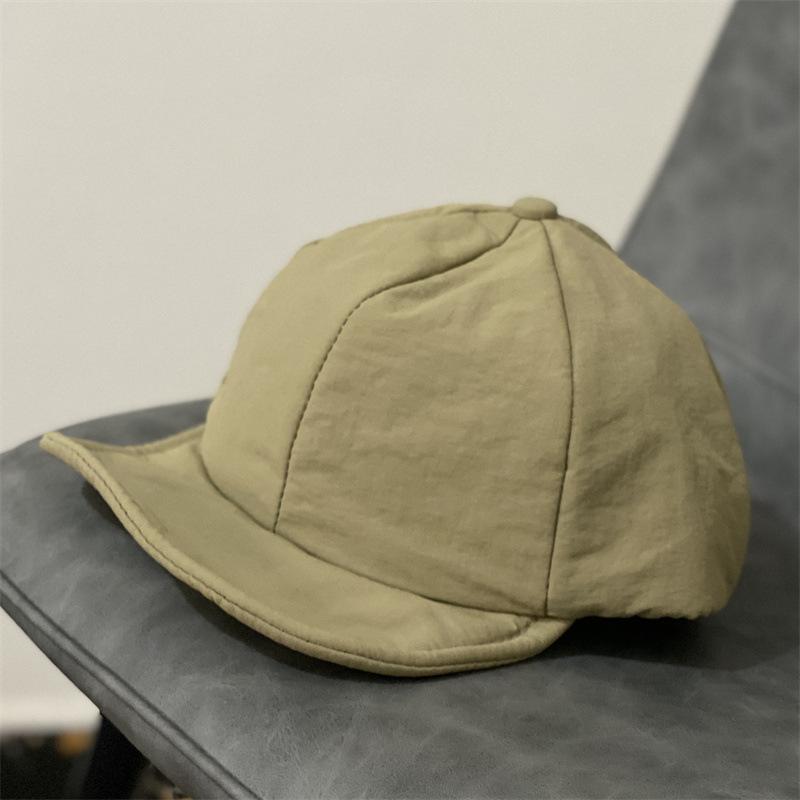 

Шляпа женская осенне-зимняя универсальная ретро-бейсболка с мягкими полями и мягким верхом в британском стиле, весенне-осенняя кепка для художника, мужская кепка M（56-58cm） хаки