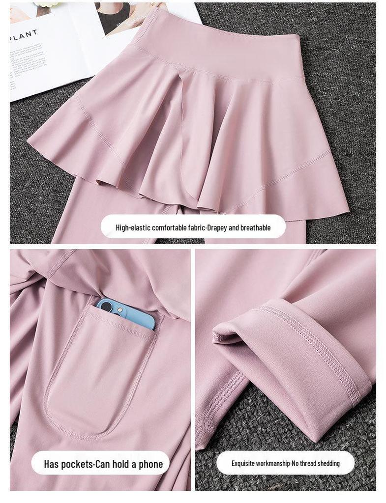 Damen 2024 High-End Lauf- & Yoga-Outfit: Modisches Rock- und Hosen-Set für Outdoor-Fitness