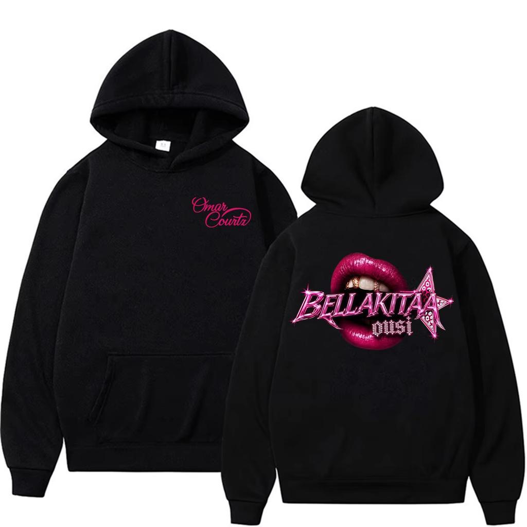 2026 Heißer Verkauf Omar Courtz Bellakitaa Album Grafik Hoodies Y2K Herren Damen Trendig Harajuku Hip Hop Lässiges Sweatshirt Perfekt für Pendeln & Loungewear
