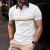 Patchwork Polo Shirt Daily Casual Lapel Men's Top Short Sleeve