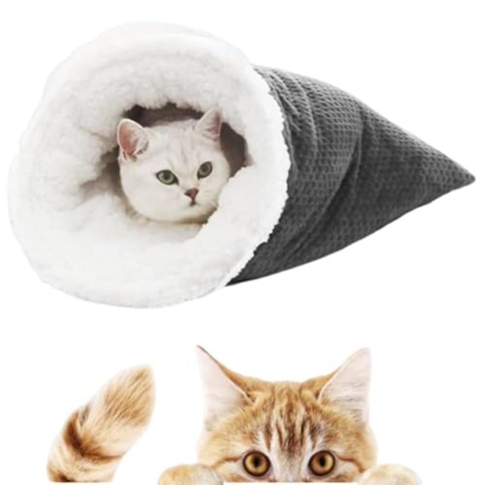 Soft Cat Winter Sleeping Bag Warm Cozy Removable Semienclosed Cat Sleeping Bag Washable Cozy Fluffy Cat Tunnel Bed