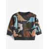 Clothing Boys' Sweatshirt Long-Sleeved All-Over Dinosaur Print Autumn Clothing Kids' Wear Pure Cotton Baby Pullover T-Shirt Base Layer T-Shirt 8