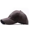 New Hat Women's Autumn and Winter Visor Snakeskin Pu Leather Hat Baseball Cap Men's Crocodile Pattern Cap Tide