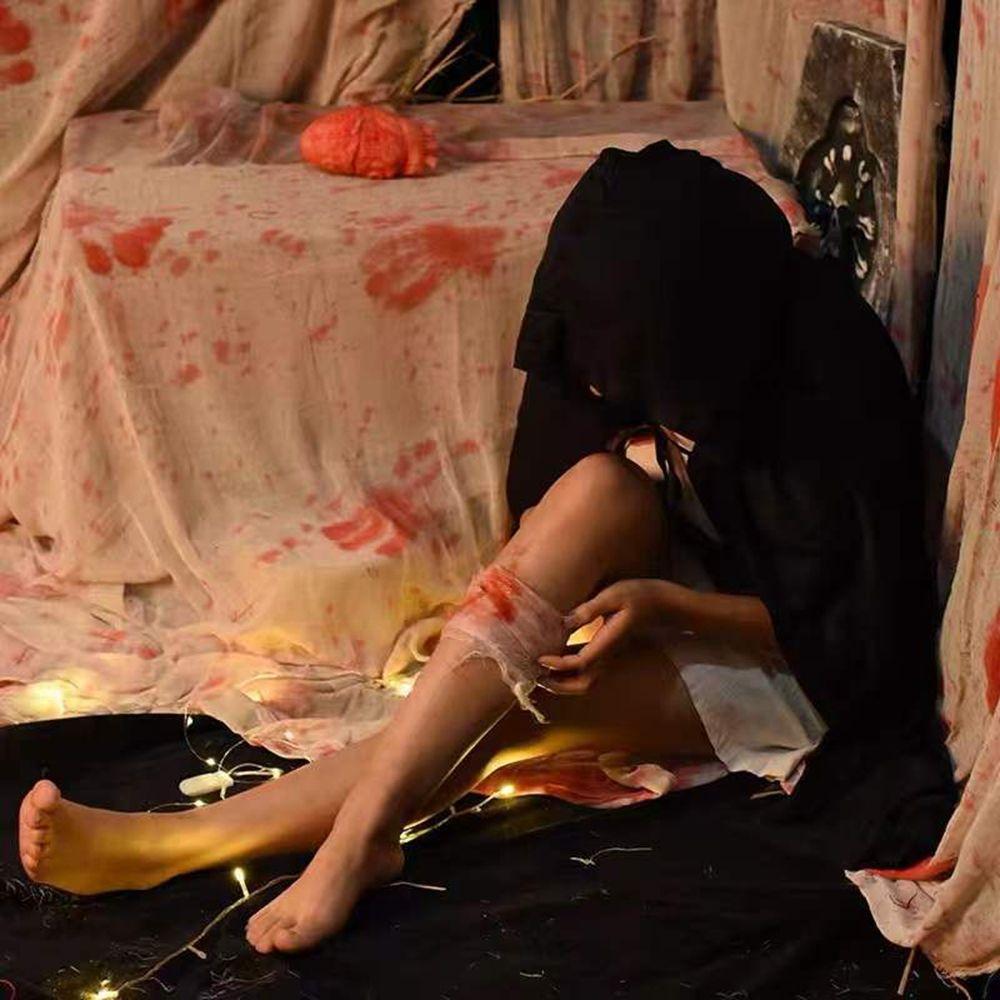 Home, Party Halloween Decor Blood Gauze Cloth Halloween Props Blood Bandage Haunted House Supplies