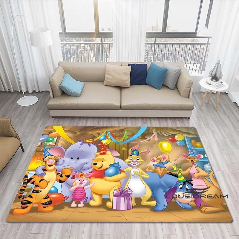 Winnie The Pooh Cartoon Pattern Rug, Bedroom Play Mat, Bedroom Decor Rug, Living Room Rug, Crawling Mat, Gift Rug