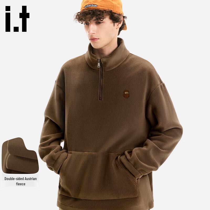 Fingercroxx Men's Winter Half-Zip Thickened Fleece Sweatshirt