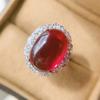 Jewelry Ice Seed Fluorescent Corundum Pendant Ring Stud Earrings Geometric Bare Body Jade Pendant Set