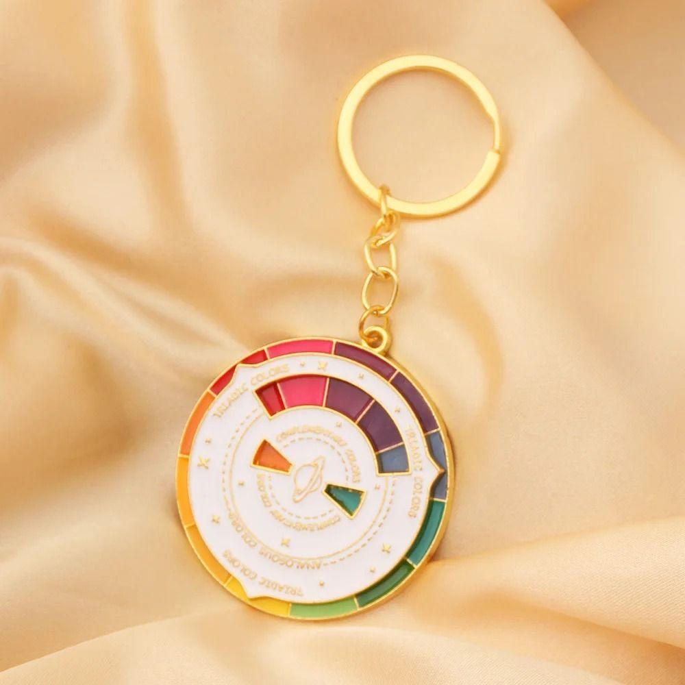 Color Wheel Color Wheel Keyring Rotatable Rotable Color Palette Keychain  Clothing Accessories.