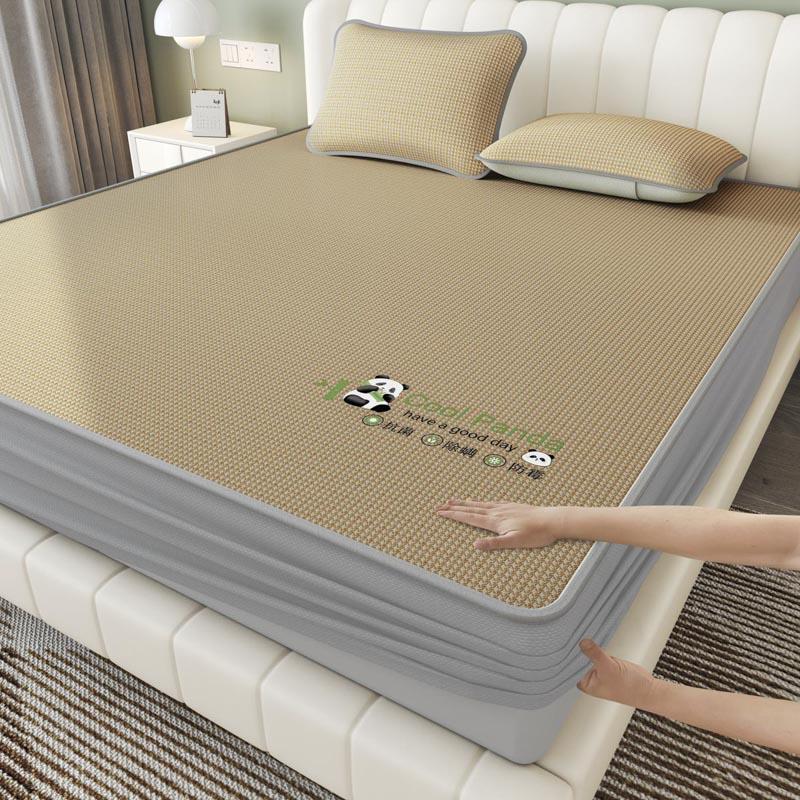Yongyouwan Simple Solid Color Antibacterial Ice Silk Mat Bed Sheet