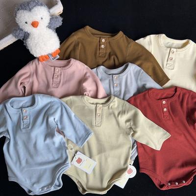 In-Stock 73-100 Cute Warm Baby Romper Unisex Cashmere Long-Sleeve Onesie Jumpsuit