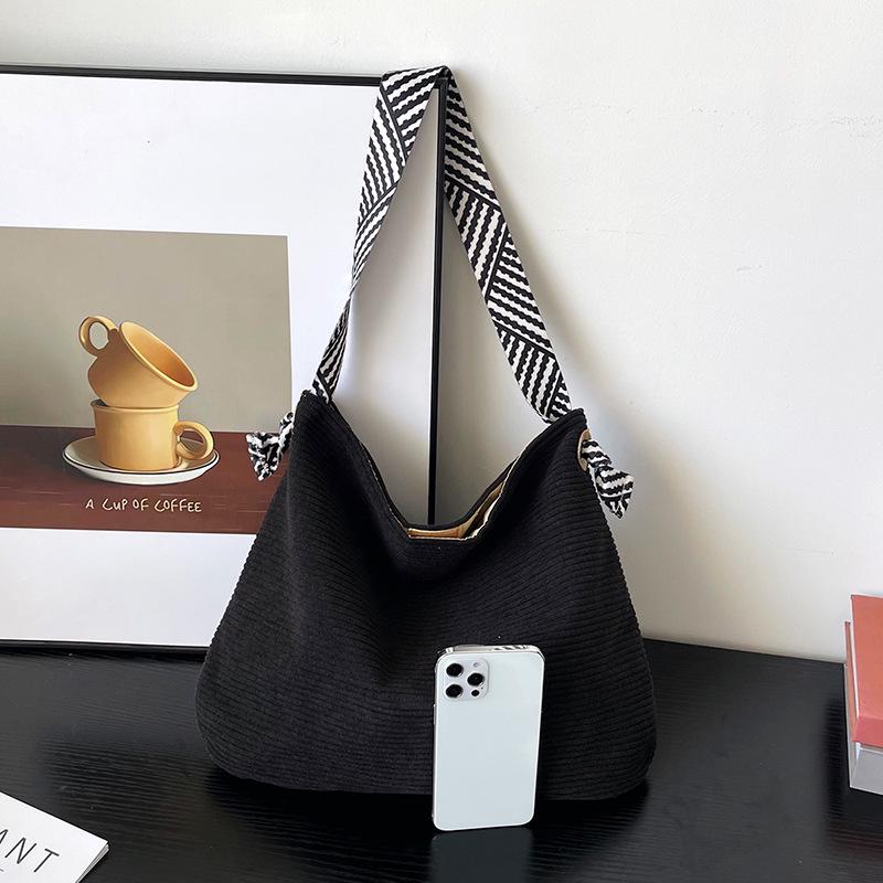 Women's 2025 Korean Style Color Block Tote Bag with Wide Strap: New Large Capacity Casual Shoulder Handbag