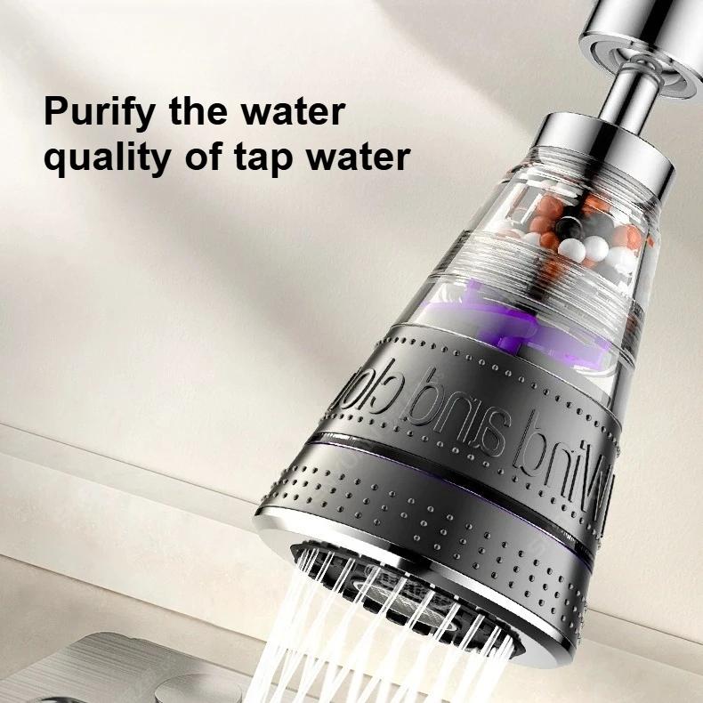 360 Degree Faucet Anti Splash Head Kitchen Water Saver Universal Rotating Bubbler Filter Nozzle Booster Nozzle Kitchen Tools