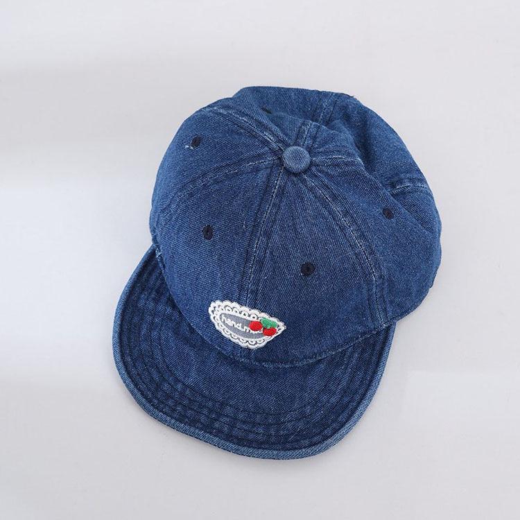 Spring & Autumn Unisex Baby Denim Hat with Embroidered Letters