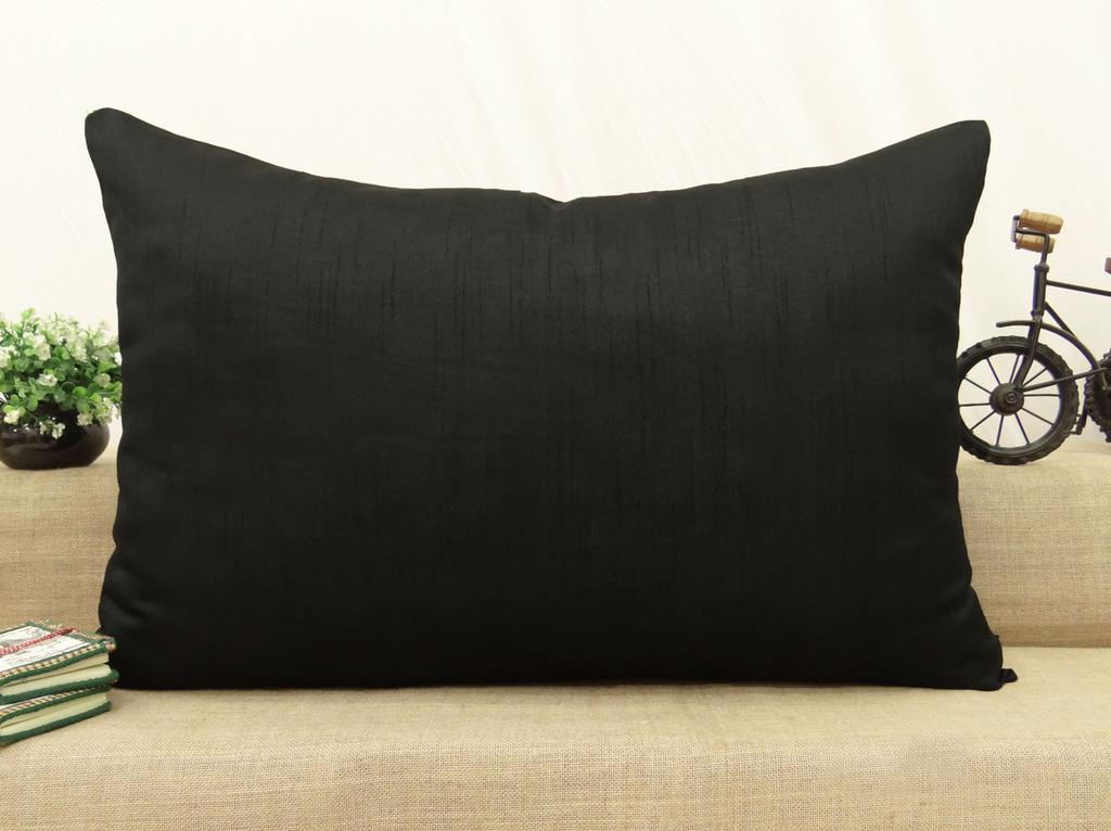 Home D    Cor Throw Pillow Sham Solid Dupion Silk Cushion Cover Case - Choose
