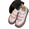 Retro Hong Kong Style Little White Shoes Women's 2025 Spring New Korean Version Versatile Student Niche Thick-soled Velcro Board Shoes Tide