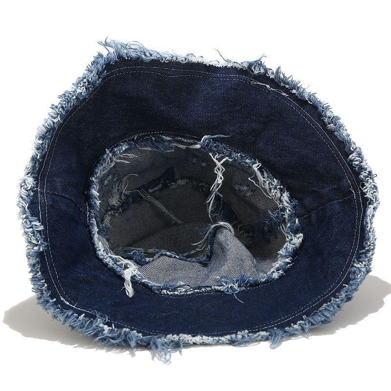 Vintage Denim Fisherman Hat With Wide Brim Sun Protection For Summer Outdoor Wear