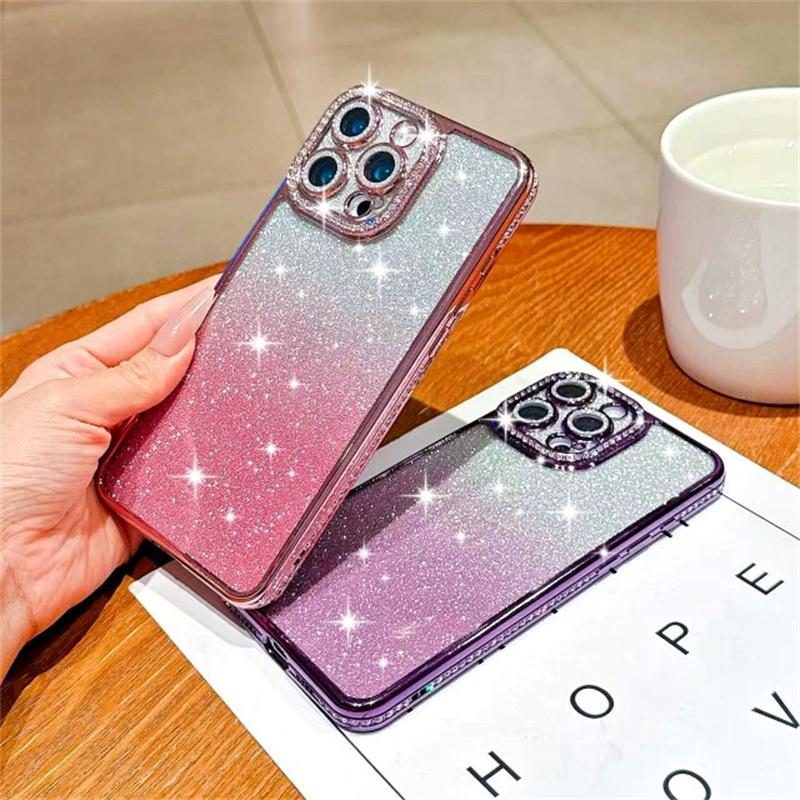 Brokatowe Błyszczące Etui na iPhone 16 15 Pro Max 14 Plus 13 12 Pokrowiec Samsung Galaxy S25 Edge S23 Ultra S24 FE A56 A36 A26 A16 A55 A35 A25 A15 A54 A34 A14