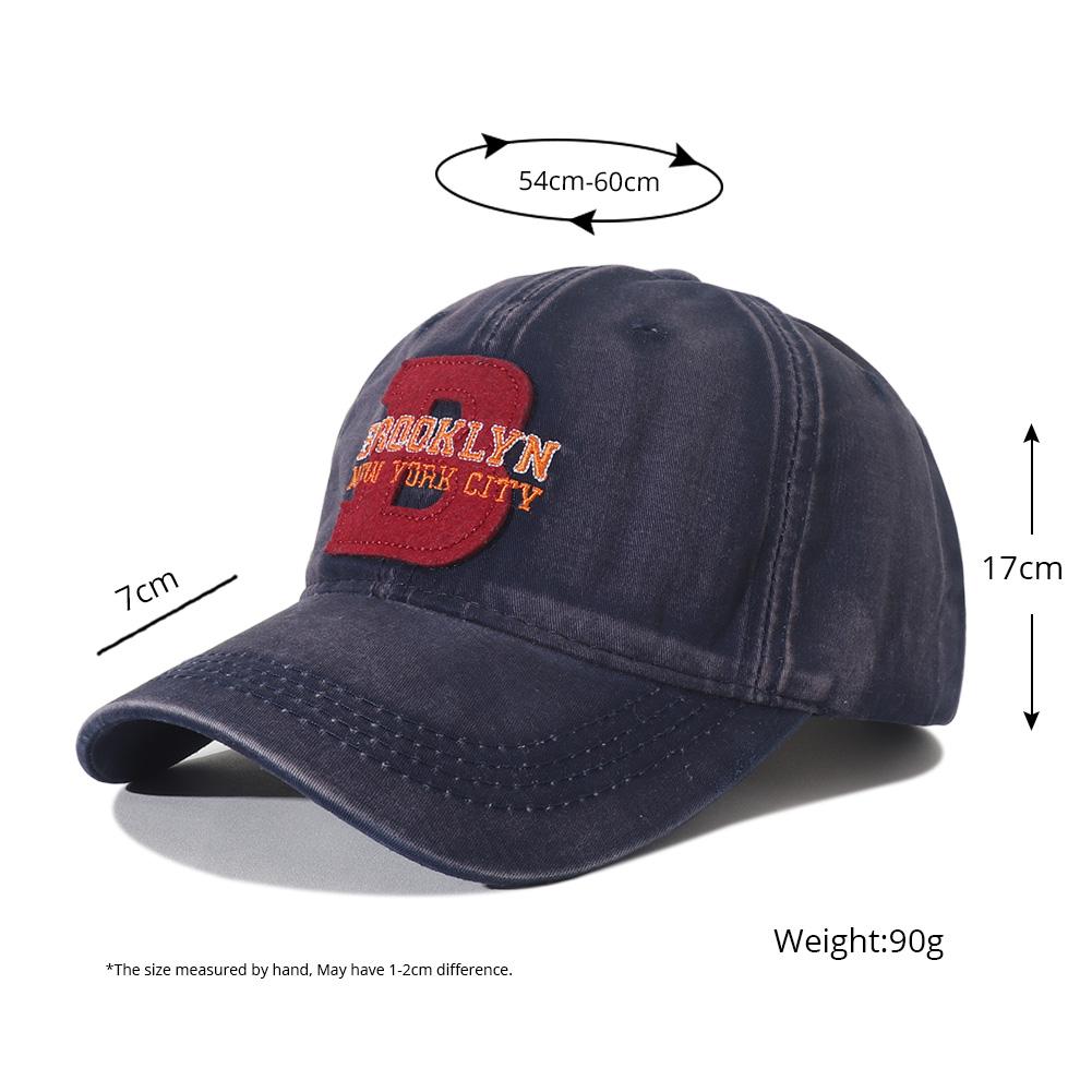 New Korean Style Brooklyn Embroidery Baseball Cap Washed Cotton Snapback Hat Adjustable Vintage Dad Hats For Women Men Headwear