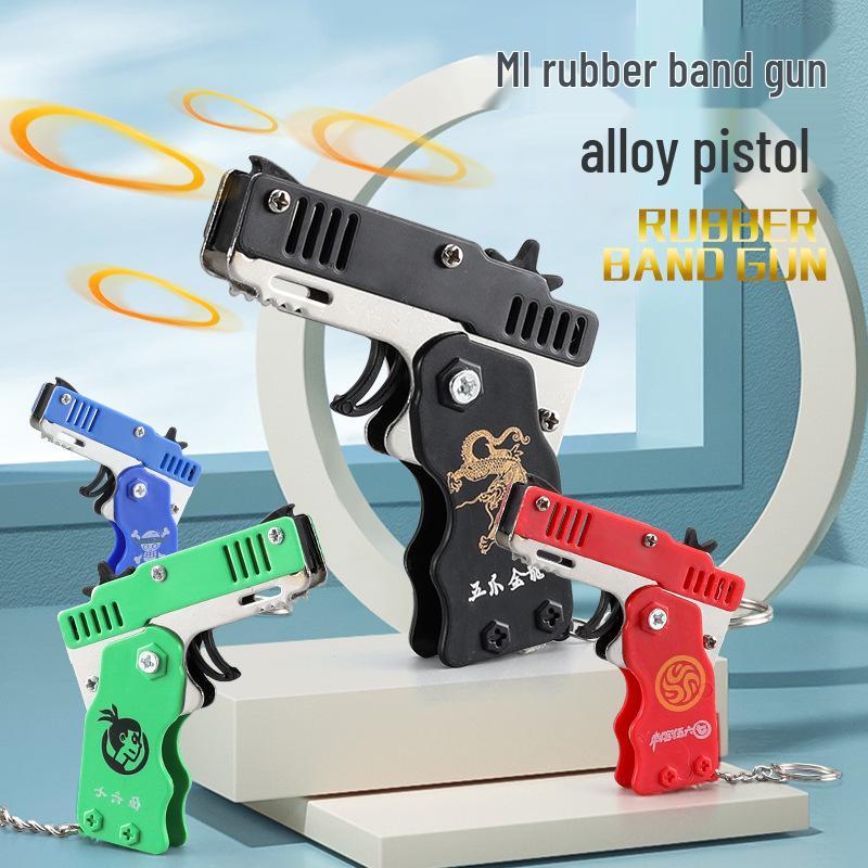

Kids Alloy Mini Toy Gun: Golden Finger Rubber Band Launcher