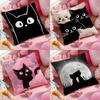 New Little Black Cat Cute Couple Cushion Cover Anti-dustmite Pillowcase Invisible Zipper Silky Short Plush Sofa Cushion Cover
