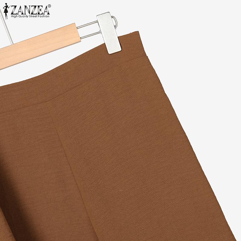 ZANZEA Lässiges zweiteiliges Anzug-Set für Damen mit langärmeliger Bluse und Hose