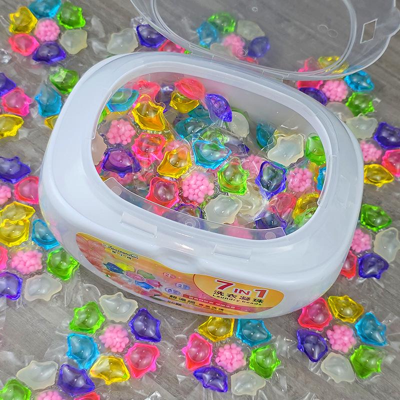 Seven-Chamber Laundry Pods (50 pcs) - Stain Removal, Softening, Long-Lasting Fragrance, Seven-in-One Laundry Balls.