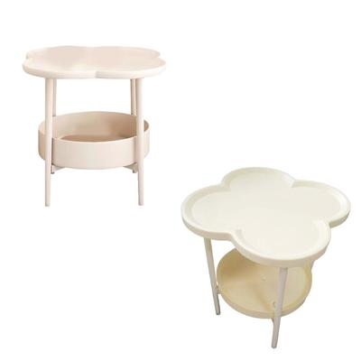 Double Layer Organizer Minimalist Furniture Modern Coffee Table End Table for Small Space Bedside Bedroom Office Living Room