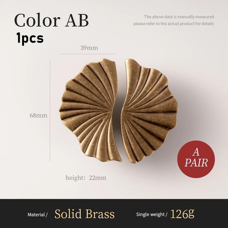 Brass Retro Lotus Leaf Electroplated Drawer Doors Kitchen Cabinets Bathroom Vanity Cabinets Knobs Antique Brass Hardware Handles