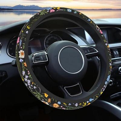 Capa de Volante para Mulheres Homens, Antiderrapante Respirável Multicolor Flor Silvestre