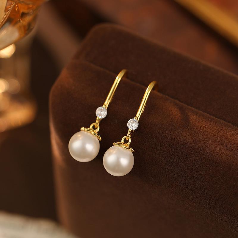 Banyan Tree S925 Silver Light Luxury Pearl Ear Hooks - Elegant Women's Earrings
