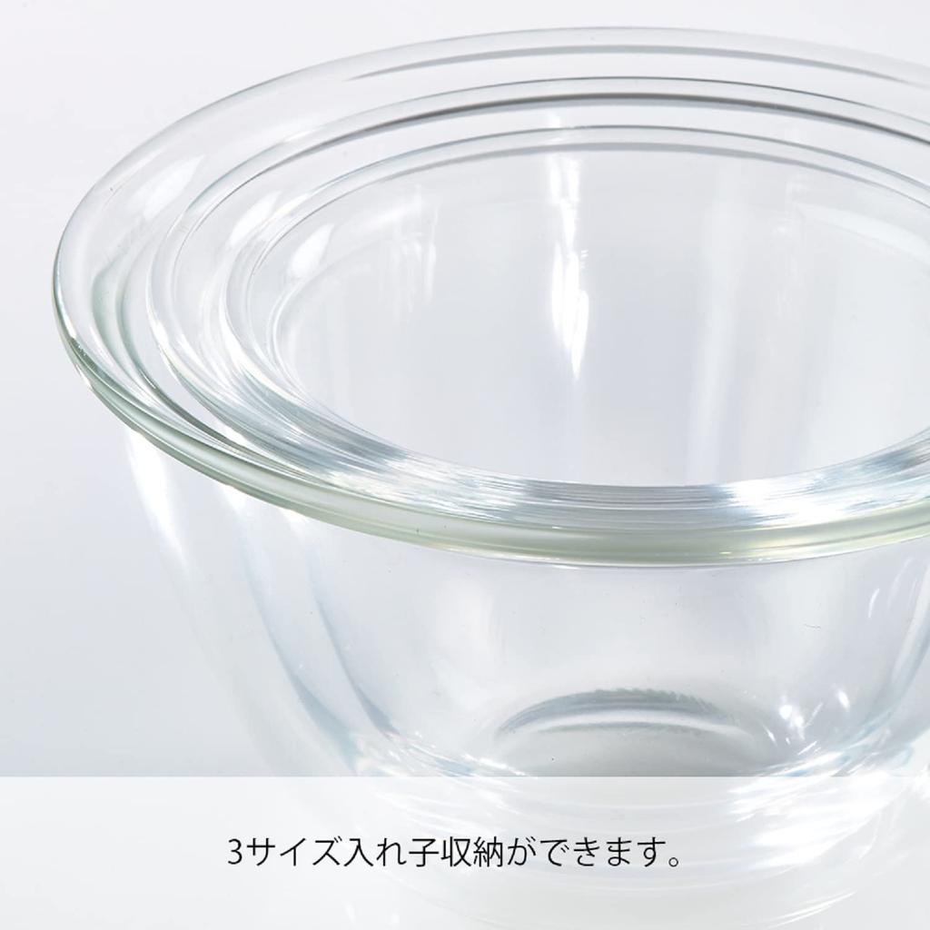 HARIO Heat-Resistant Glass Bowls, Clear, Made in Japan, MXP-3704, Set of 3